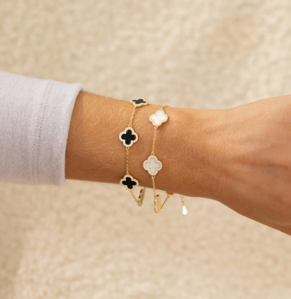 Armband und Halskette Klee Set