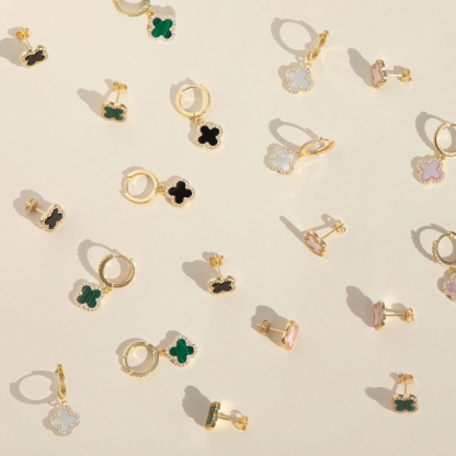 Kleeblatt Diamant Ohrringe