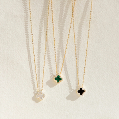 Armband und Halskette Klee Set