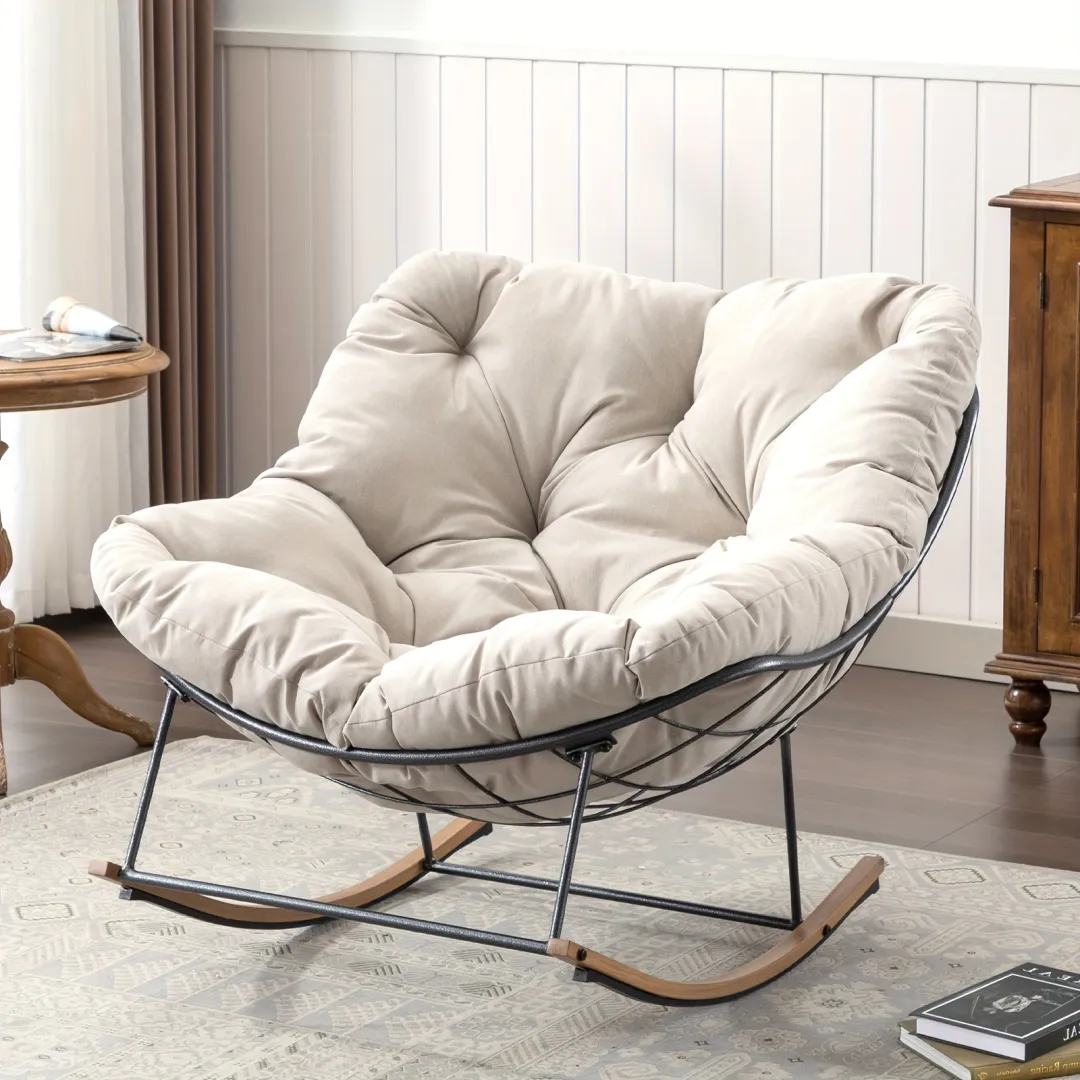 Luxe Rocker 🔥Clearance Sale – Today Only!🔥Patio Oversized Upholstered Rocker Cha
