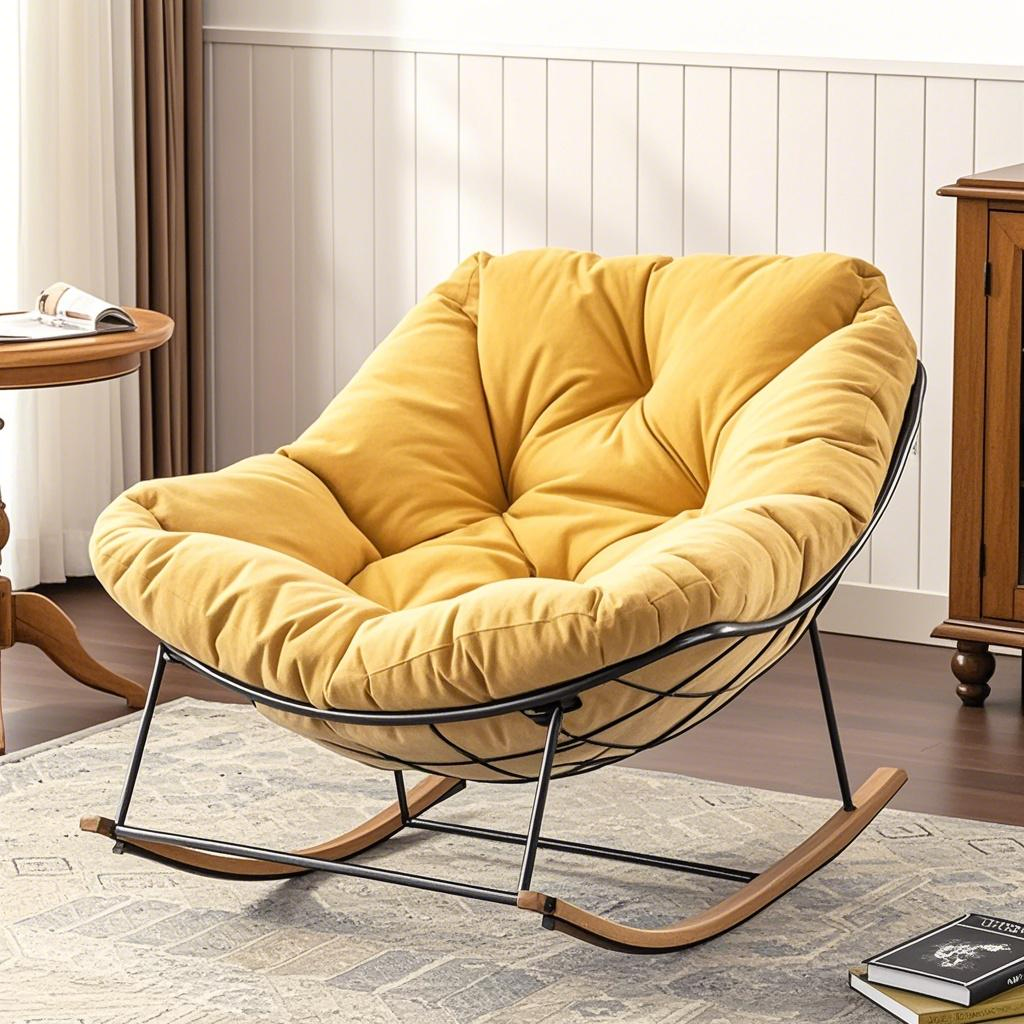 Luxe Rocker 🔥Clearance Sale – Today Only!🔥Patio Oversized Upholstered Rocker Cha