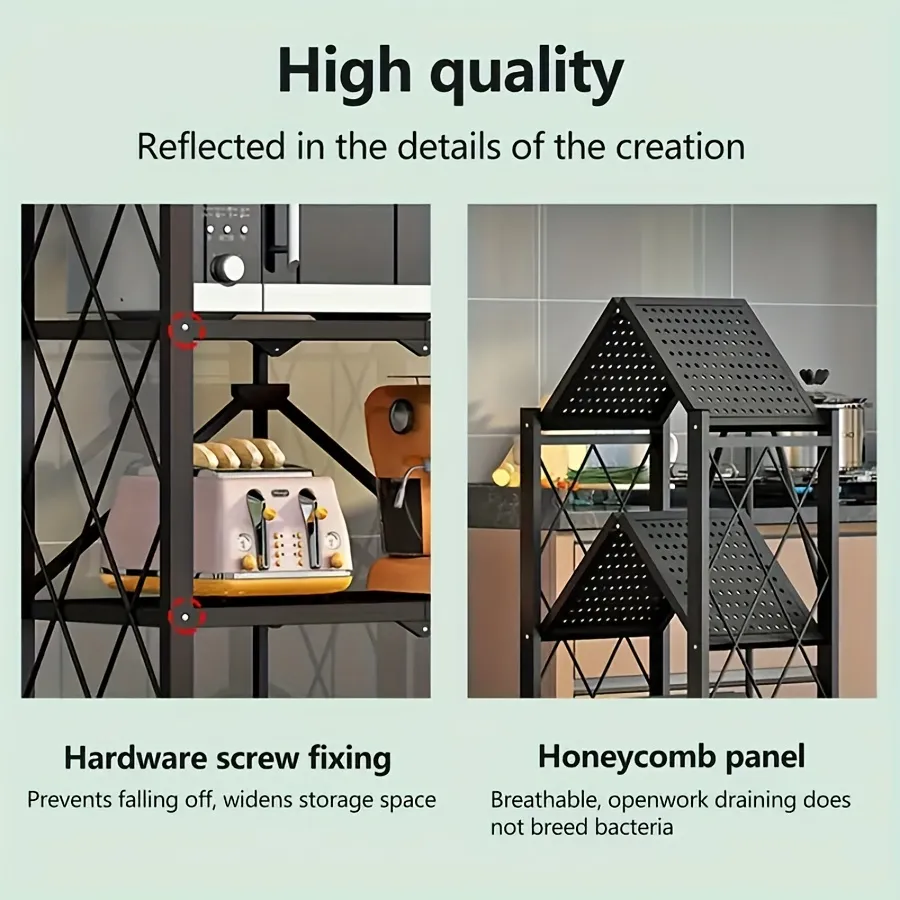 💥Warehouse Clearance💥Foldable Metal Storage Shelves-Heavy Duty on Wheels