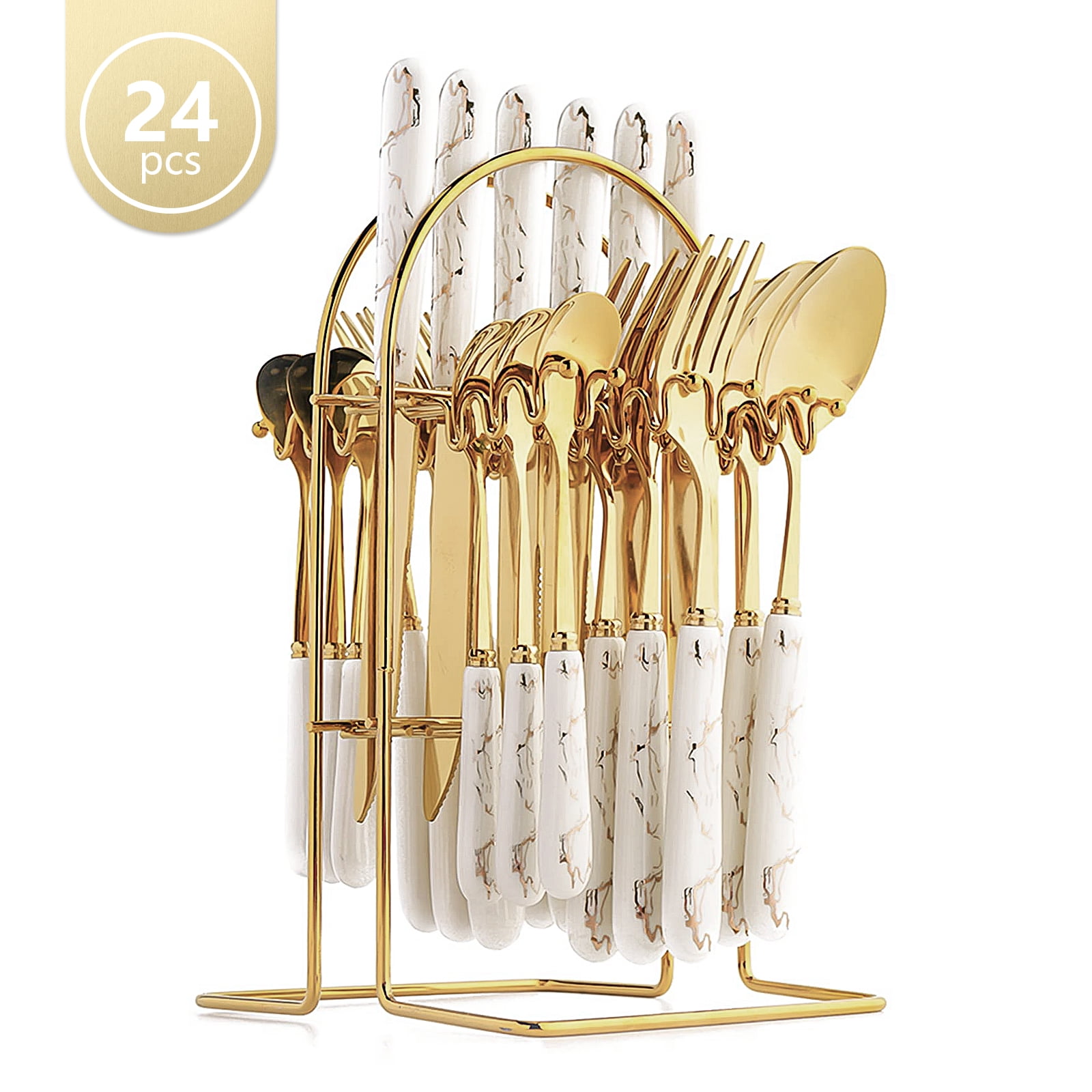 🚨Last Day $9.99🔥24pcs/set Modern Minimalist Kitchen Cutlery Set
