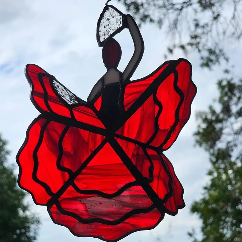 💞Handmade Dancing Lady Stained Spinner
