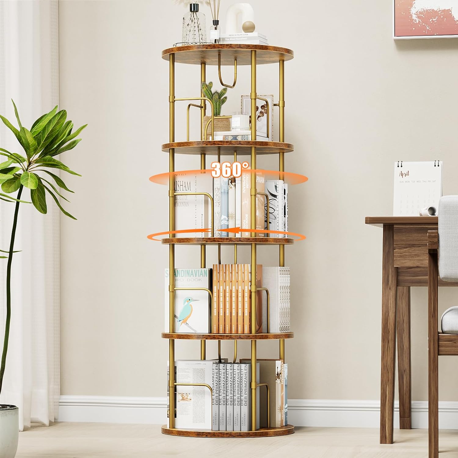 💥Special Promotion💥3 - 6 - Tier Circular Floor - Standing 360 - Degree Rotating Bookshelf And Storage Rack