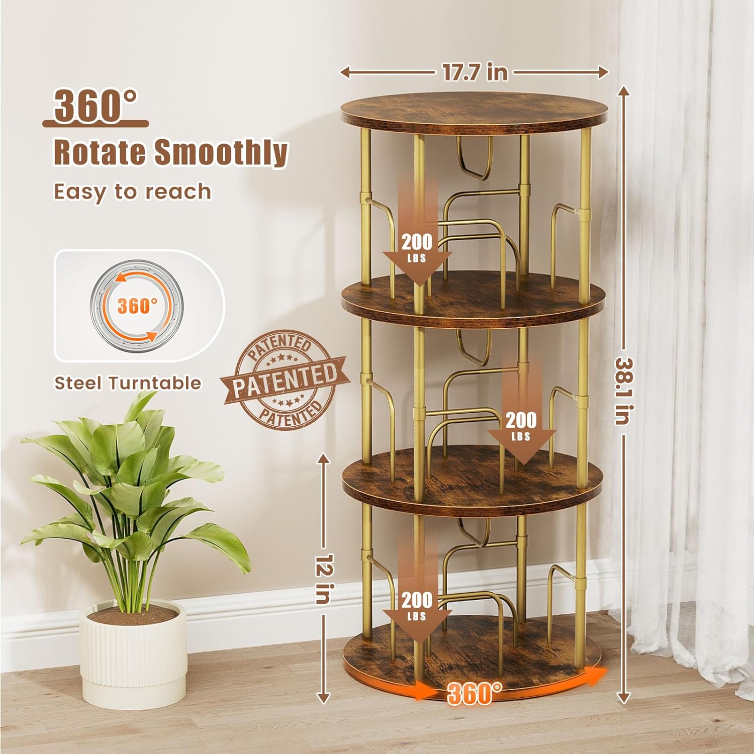 💥Special Promotion💥3 - 6 - Tier Circular Floor - Standing 360 - Degree Rotating Bookshelf And Storage Rack