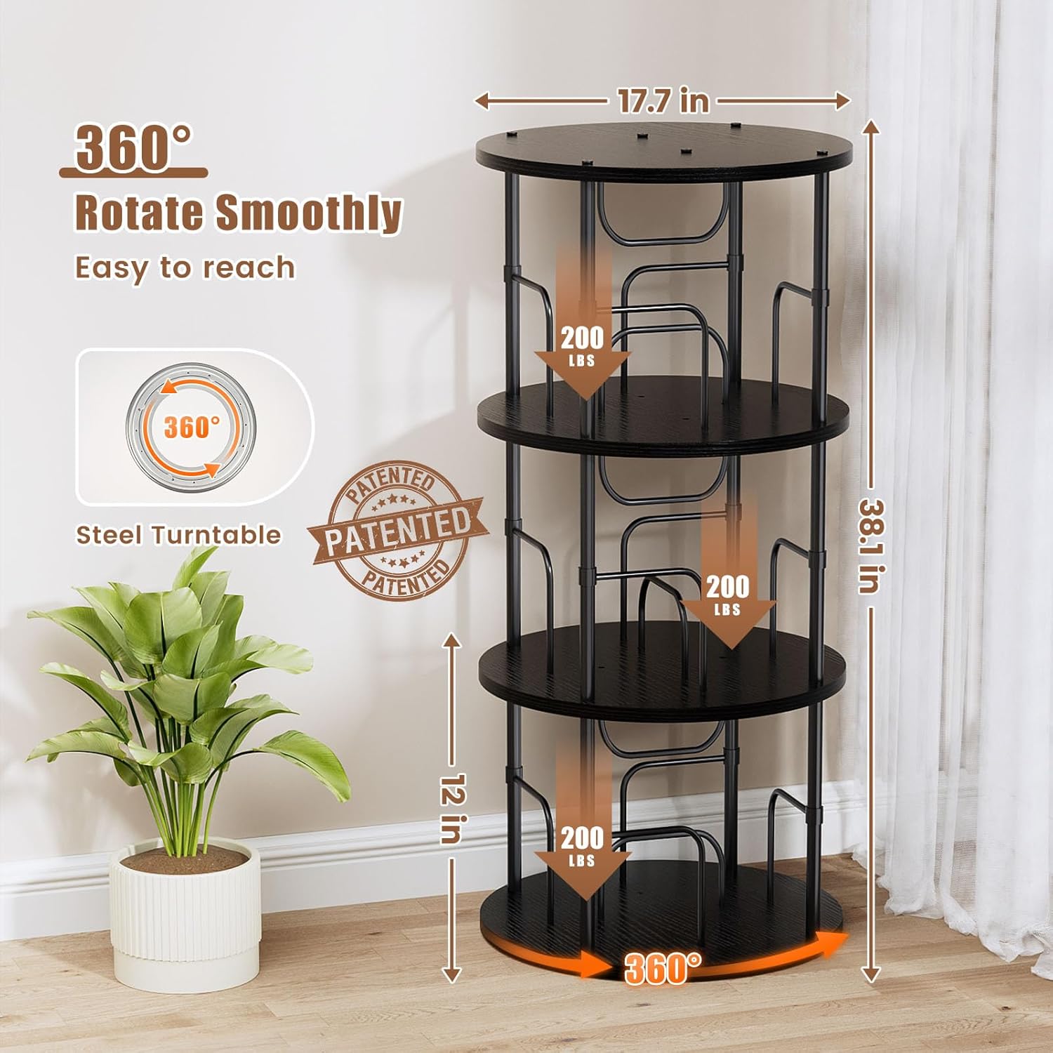 💥Special Promotion💥3 - 6 - Tier Circular Floor - Standing 360 - Degree Rotating Bookshelf And Storage Rack