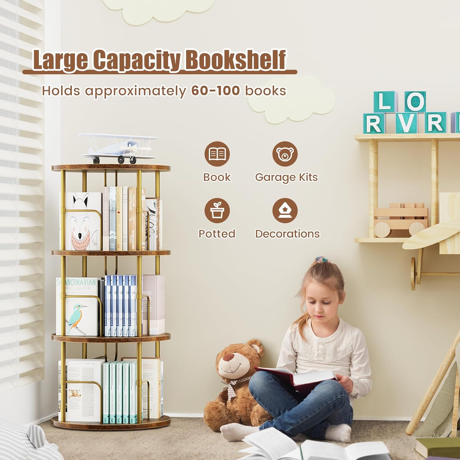 💥Special Promotion💥3 - 6 - Tier Circular Floor - Standing 360 - Degree Rotating Bookshelf And Storage Rack