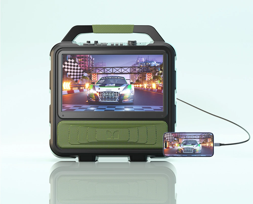 Monster Vmay Bluetooth Speaker with Built-in LCD TV, 15.6&rdquo; Full HD Screen, 60W Audio, 8 Hours Video Playback, 25 Hours Audio Playback