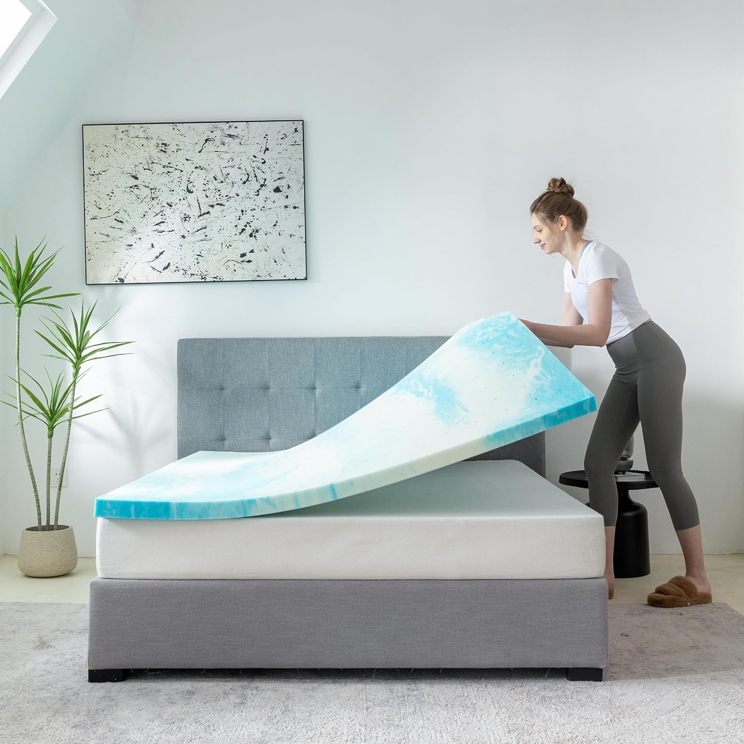 🎁Only Today $15.99🎁Mattress Topper Full Gel Memory Foam Mattress Topper