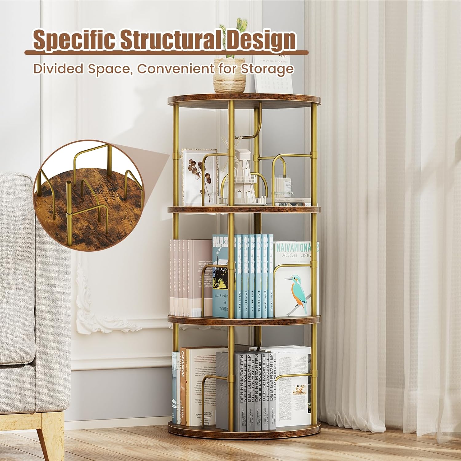 💥Special Promotion💥3 - 6 - Tier Circular Floor - Standing 360 - Degree Rotating Bookshelf And Storage Rack