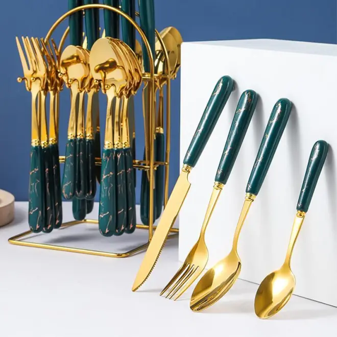 🚨Last Day $9.99🔥24pcs/set Modern Minimalist Kitchen Cutlery Set
