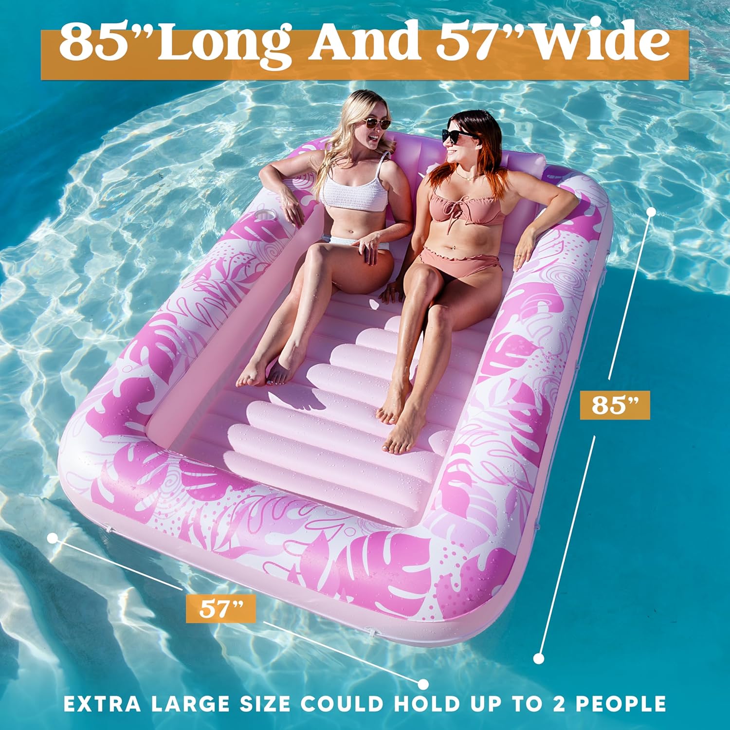 Adult Pool Float Raft with Cup Holder