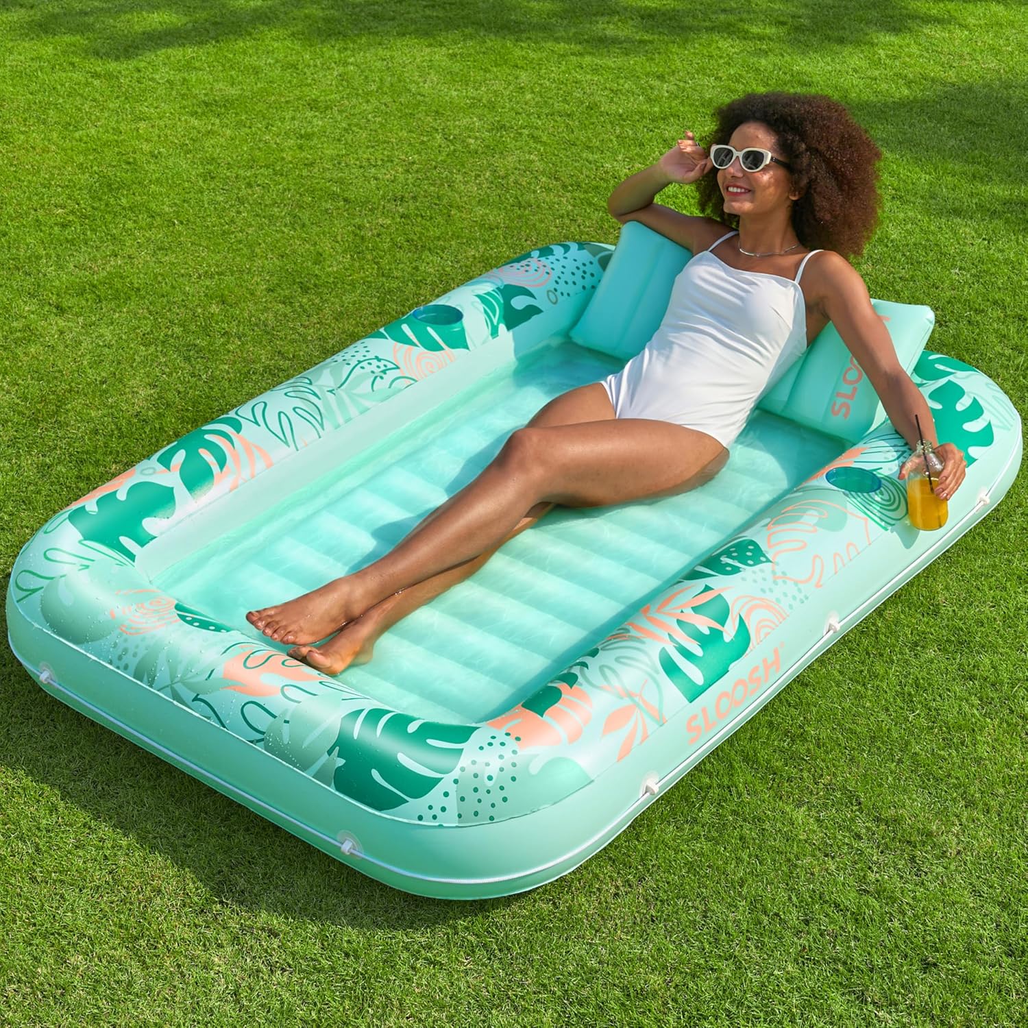 Adult Pool Float Raft with Cup Holder