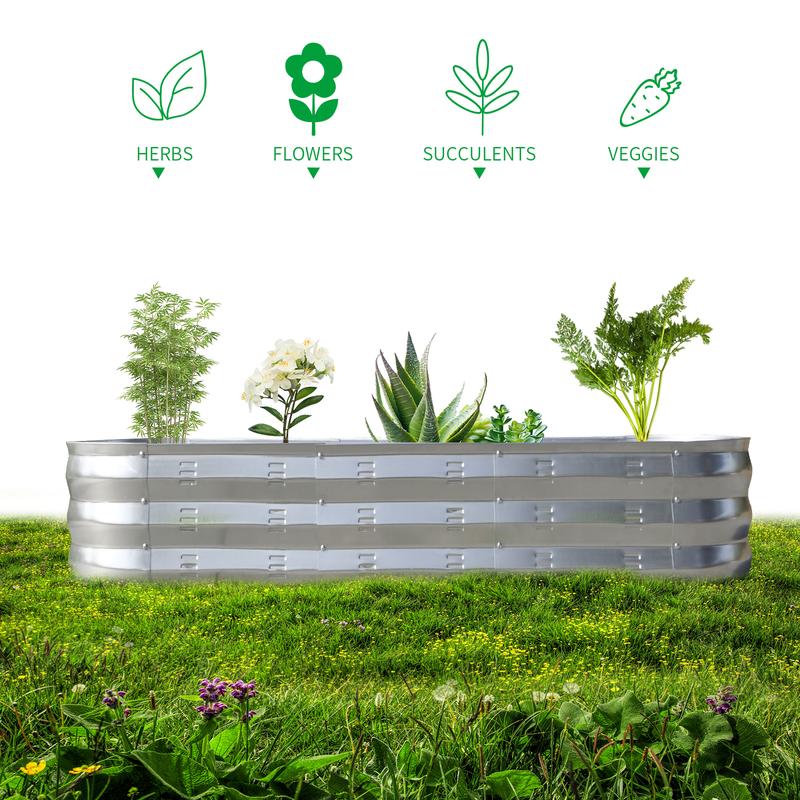 🚨𝗧𝗼𝗱𝗮𝘆'𝘀 𝗦𝗽𝗲𝗰𝗶𝗮𝗹𝘀🔥💝 Buy 2 Get 2 Free💥Galvanized Metal Raised Planter Box