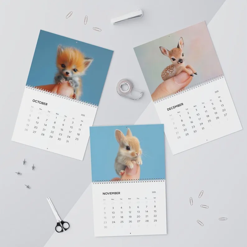 Tiny Animals Calendar 2025