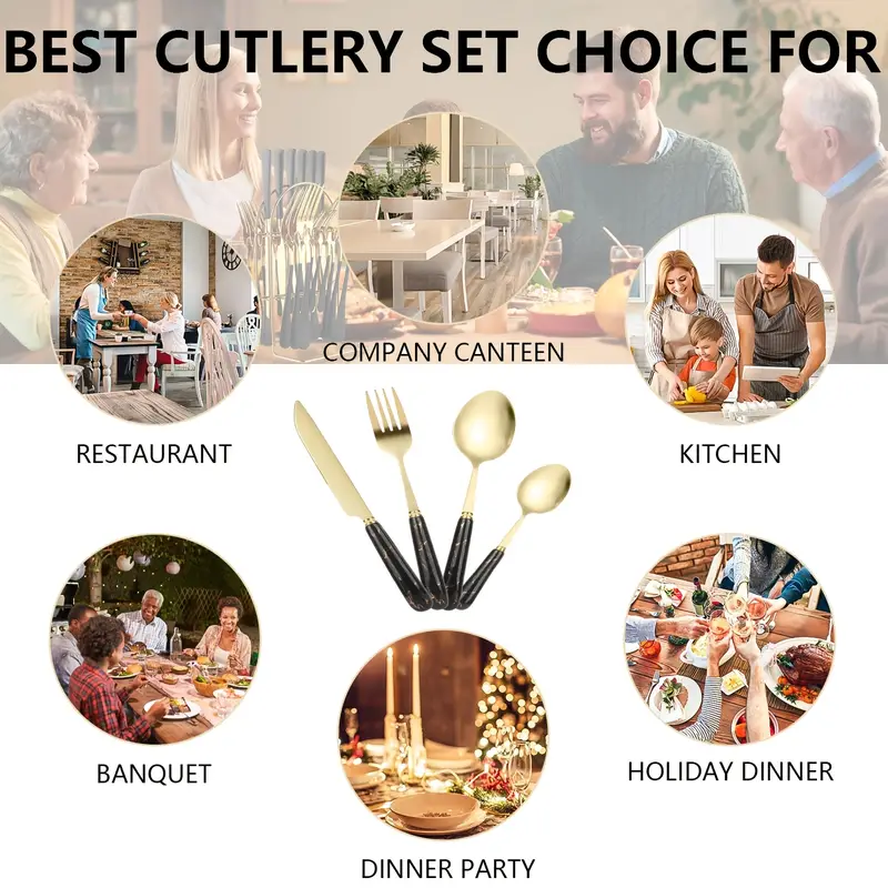 🚨Last Day $9.99🔥24pcs/set Modern Minimalist Kitchen Cutlery Set