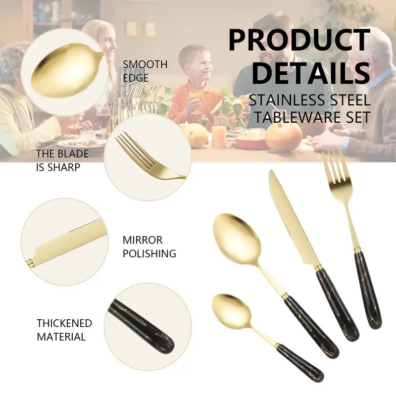 🚨Last Day $9.99🔥24pcs/set Modern Minimalist Kitchen Cutlery Set