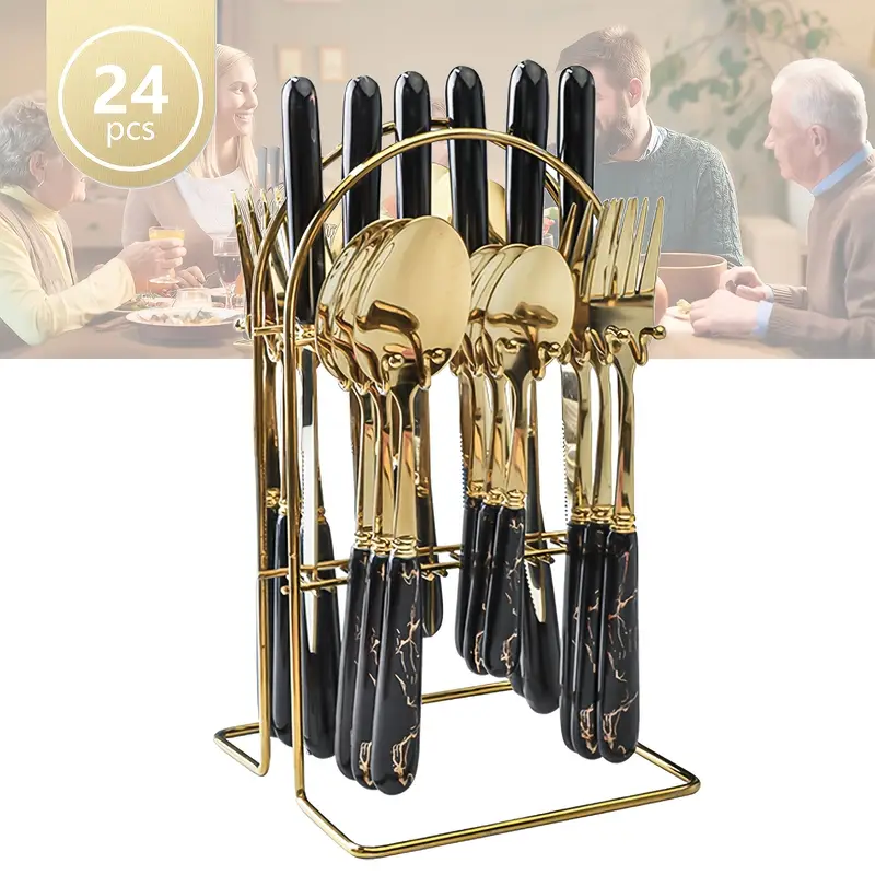 🚨Last Day $9.99🔥24pcs/set Modern Minimalist Kitchen Cutlery Set