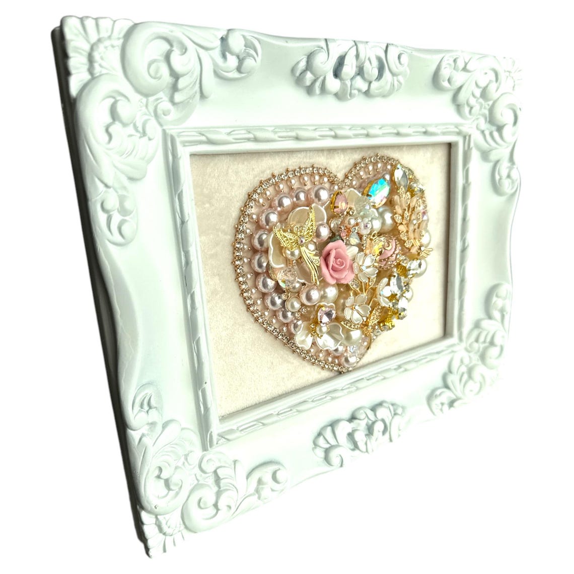 Eternal Grace" Handcrafted Heart Frame with Velvet Backing
