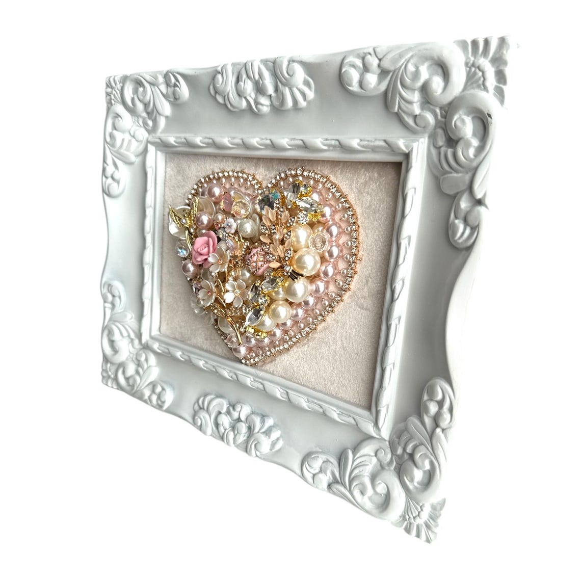 Eternal Grace" Handcrafted Heart Frame with Velvet Backing