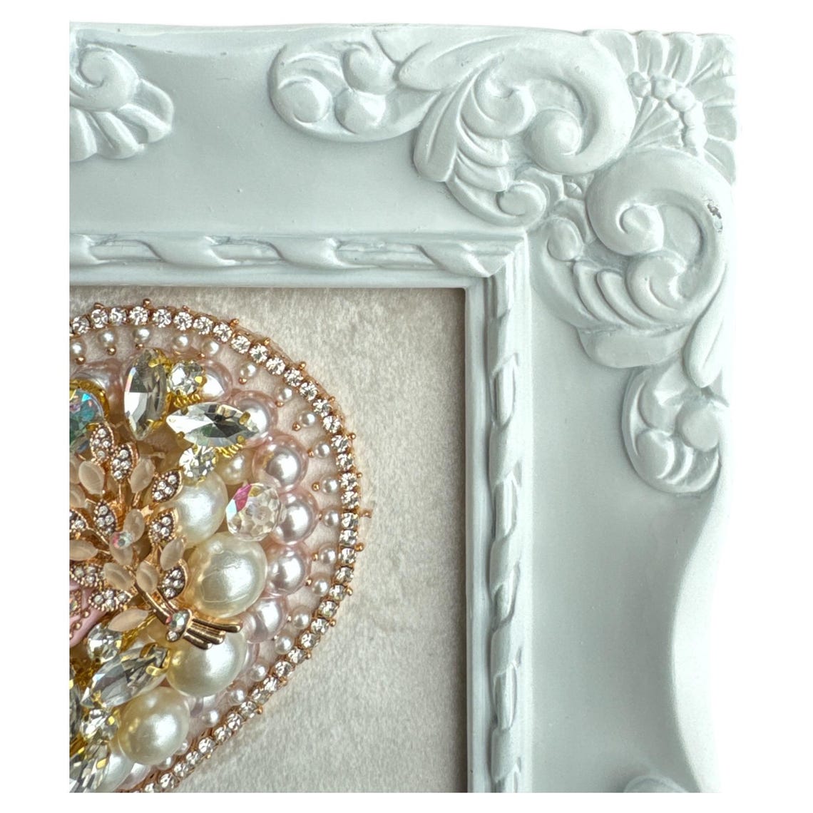 Eternal Grace" Handcrafted Heart Frame with Velvet Backing