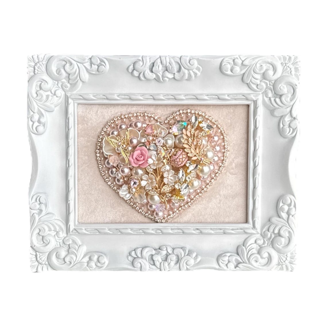 Eternal Grace" Handcrafted Heart Frame with Velvet Backing