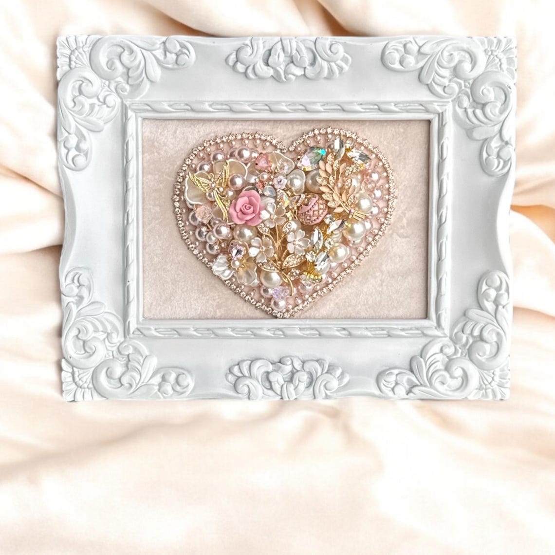 Eternal Grace" Handcrafted Heart Frame with Velvet Backing