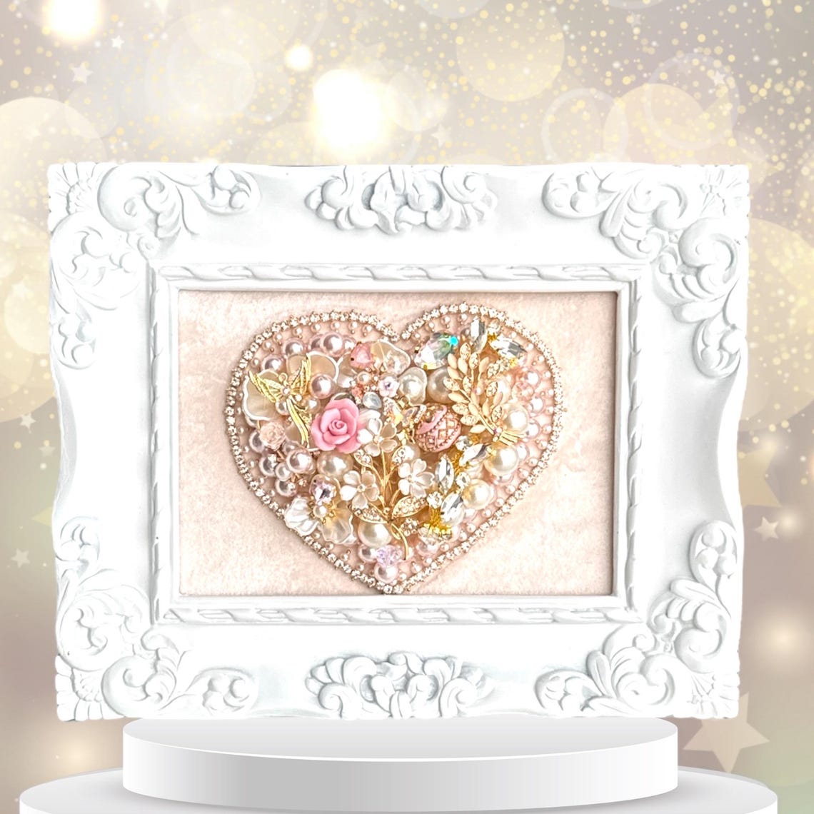 Eternal Grace" Handcrafted Heart Frame with Velvet Backing