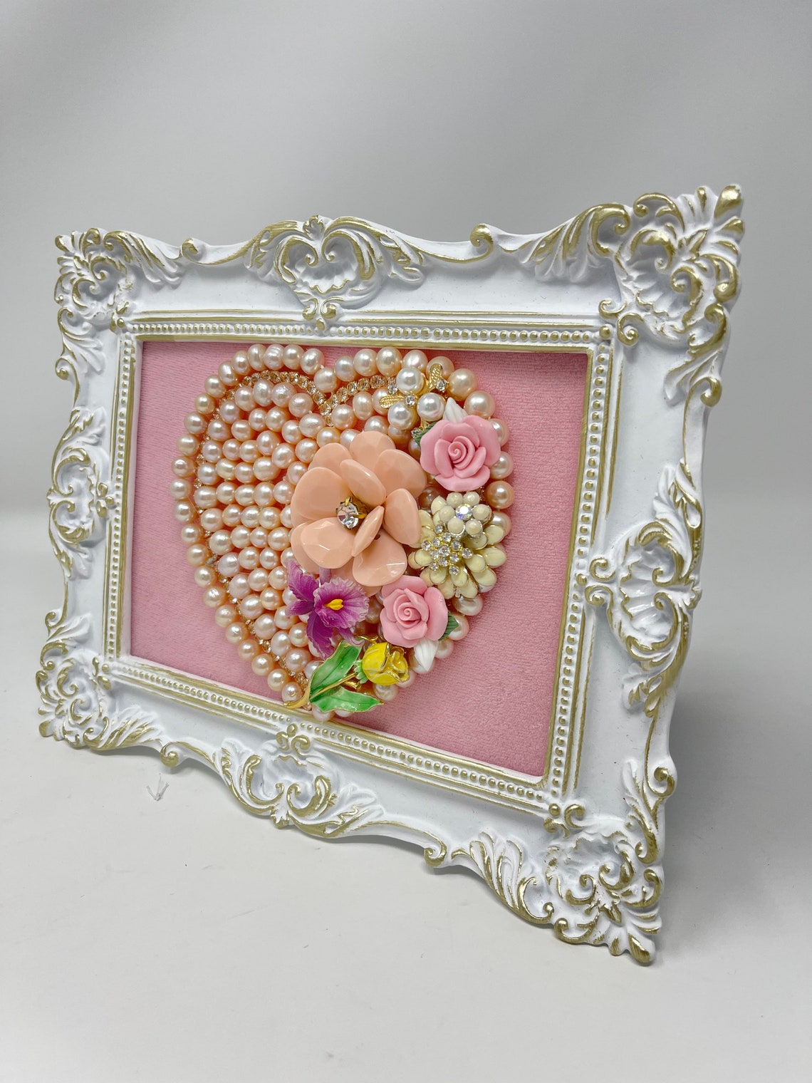 Eternal Grace" Handcrafted Heart Frame with Velvet Backing