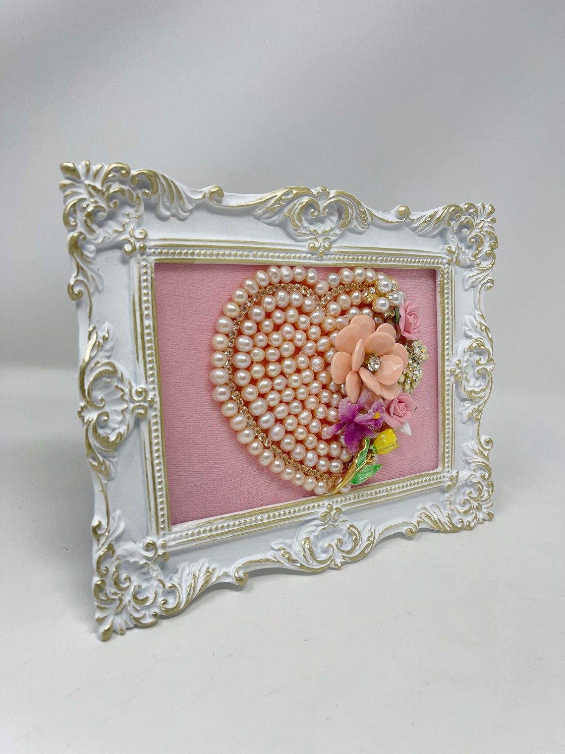 Eternal Grace" Handcrafted Heart Frame with Velvet Backing