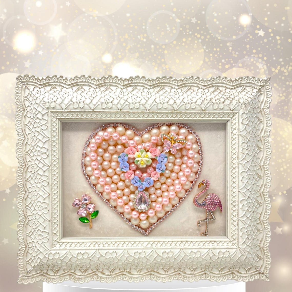 Eternal Grace" Handcrafted Heart Frame with Velvet Backing