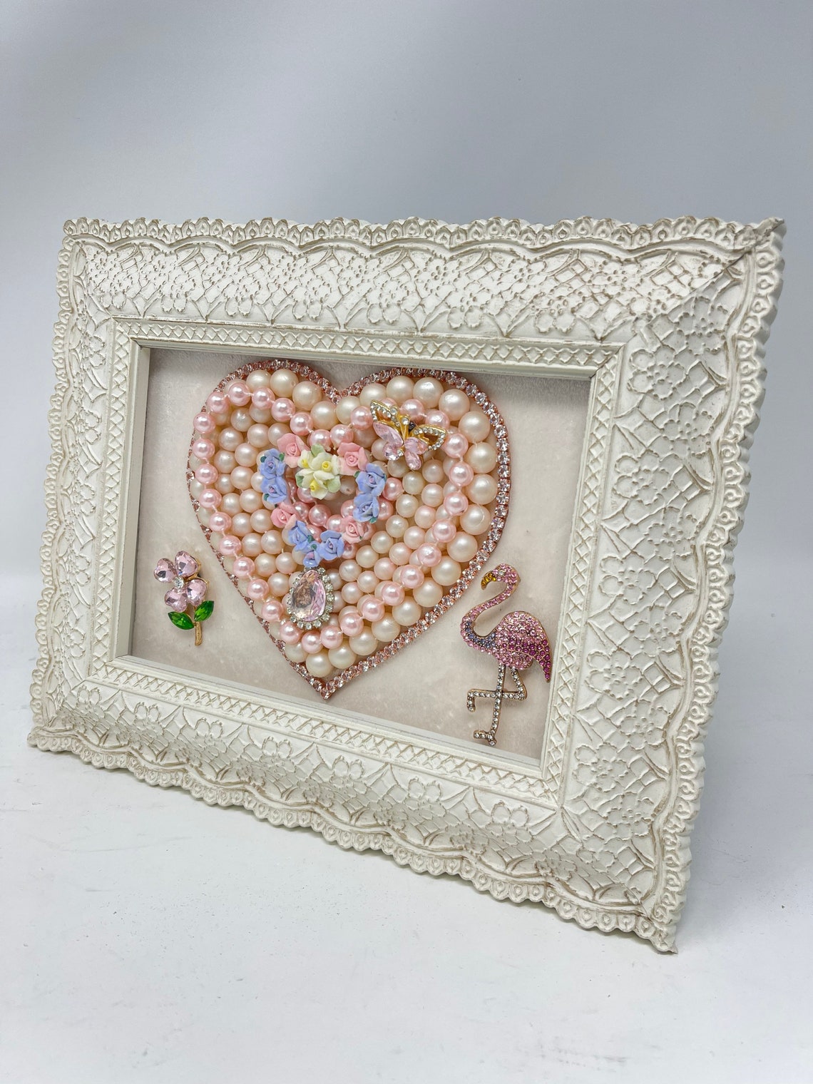 Eternal Grace" Handcrafted Heart Frame with Velvet Backing