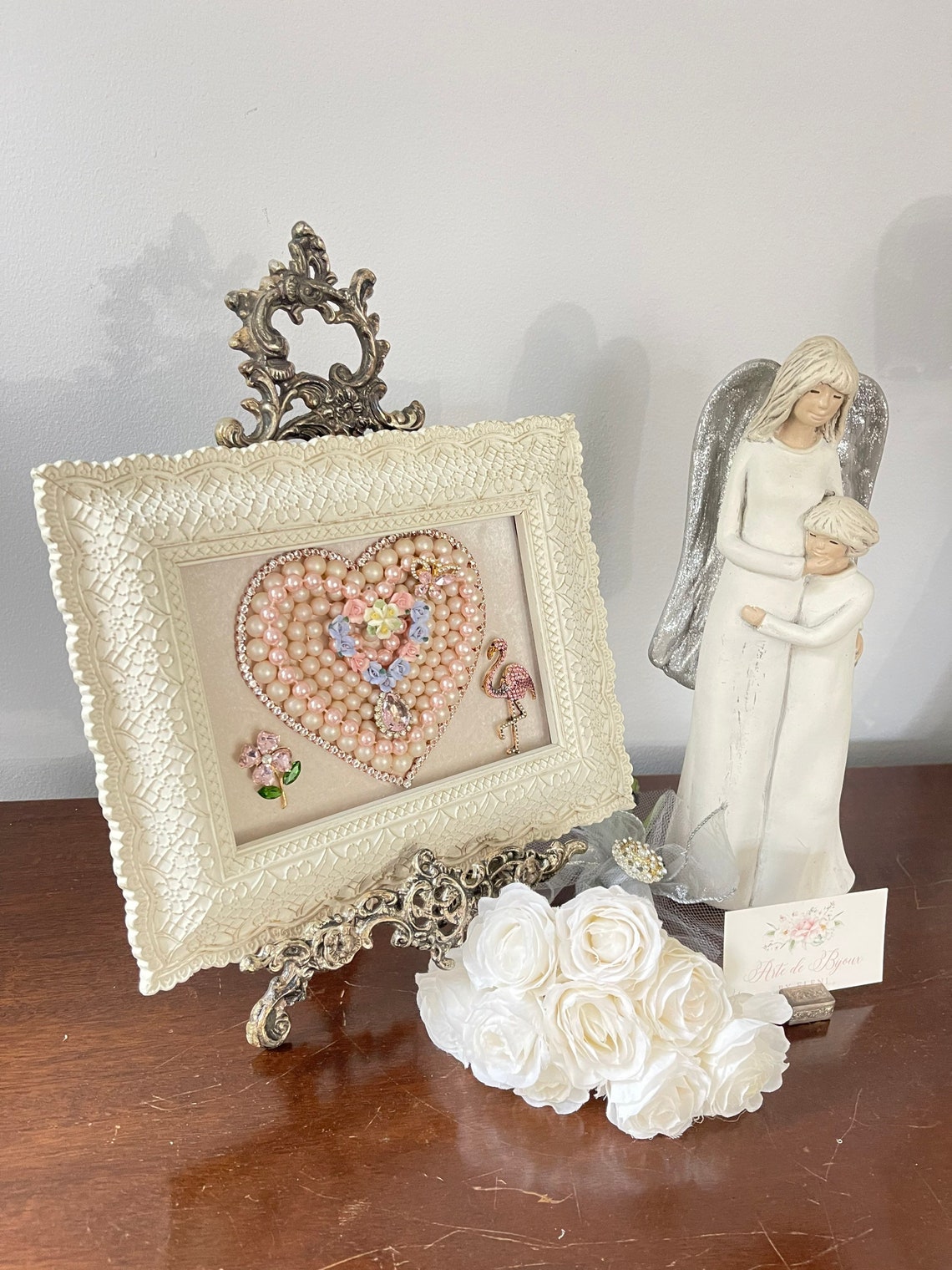 Eternal Grace" Handcrafted Heart Frame with Velvet Backing