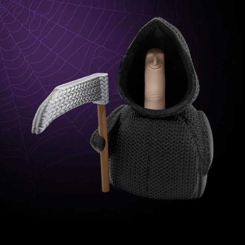 🤣Funny Middle Finger Knitted Grim Reaper Statue