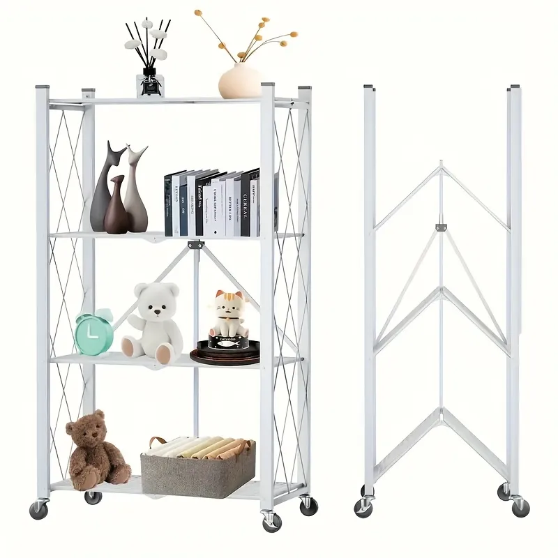 💥Warehouse Clearance💥Foldable Metal Storage Shelves-Heavy Duty on Wheels