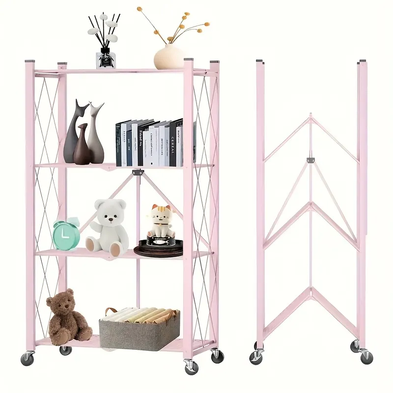 💥Warehouse Clearance💥Foldable Metal Storage Shelves-Heavy Duty on Wheels