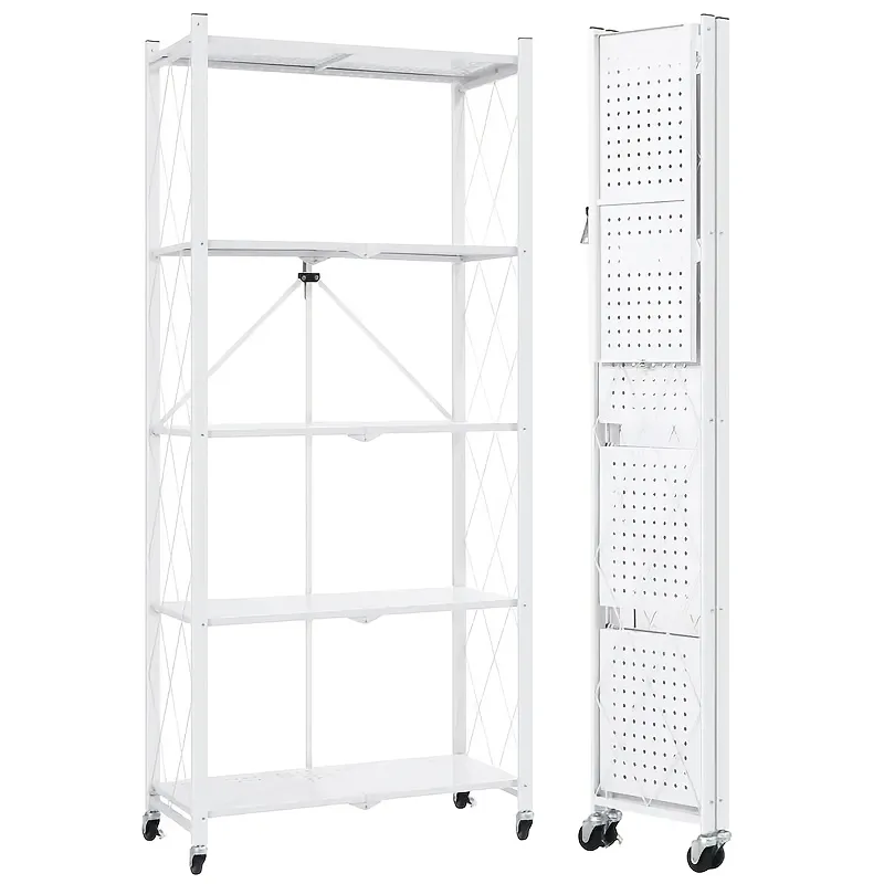 💥Warehouse Clearance💥Foldable Metal Storage Shelves-Heavy Duty on Wheels