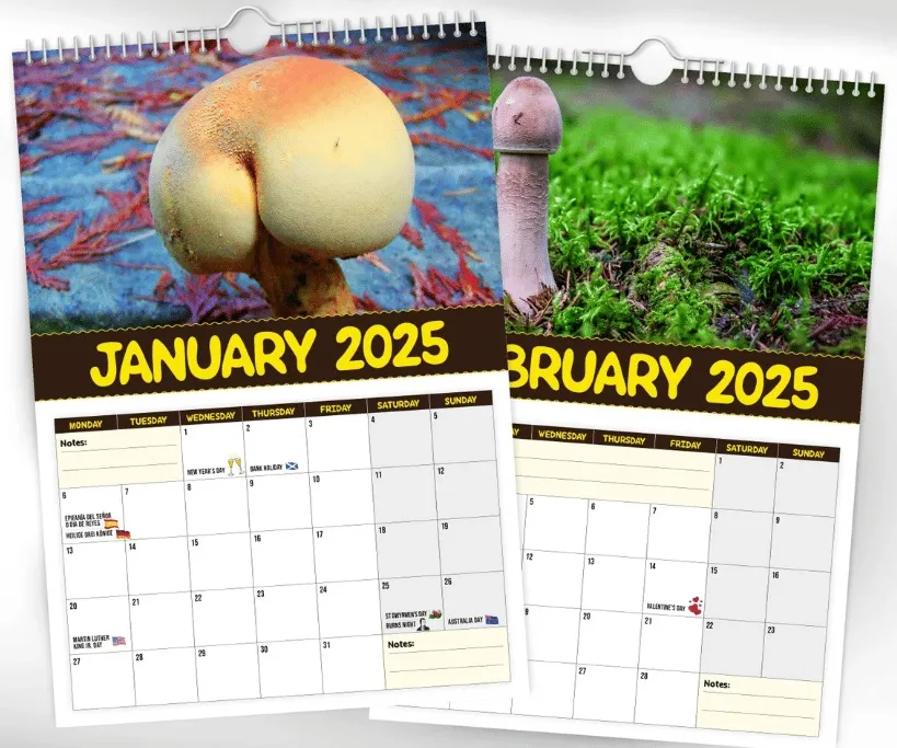 World's Greatest Mushrooms - 2025 Wall Calendar