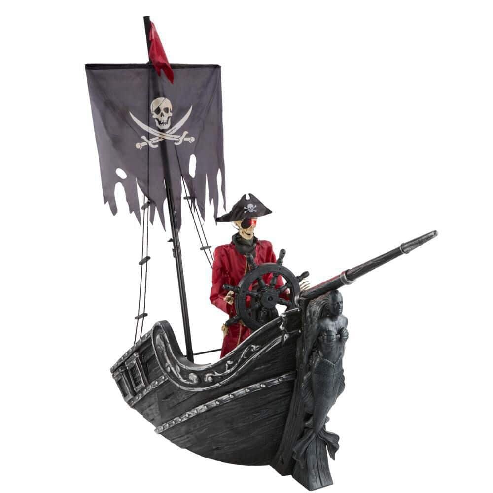 🚨Halloween Early Promotion🔥9.5 ft. Giant-Sized Animated LED Pirate Ship