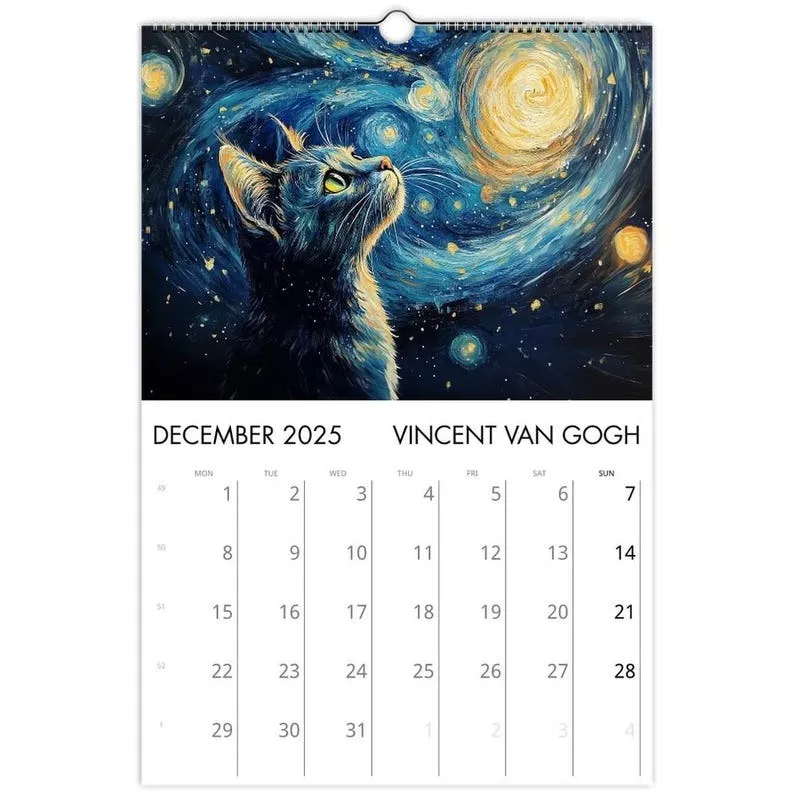 🎨2025 Cats in Art Wall Calendar