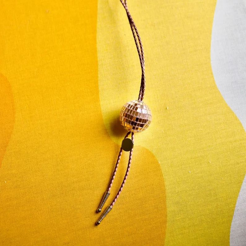 Disco Cowgirl Discoball Bolo Tie