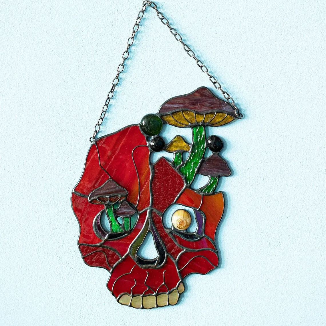 Halloween Scary Skull Poison Umbrella Light Catcher