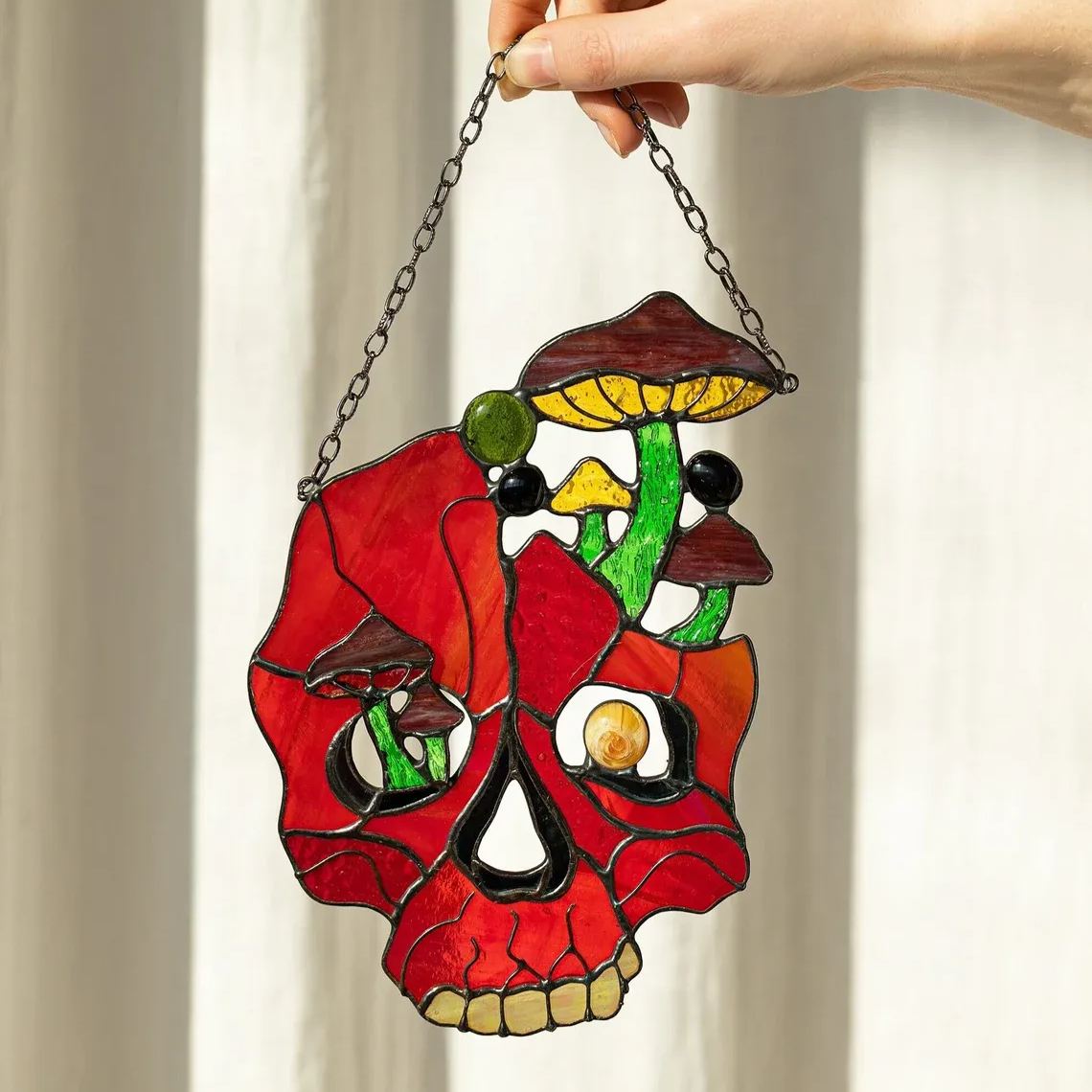 Halloween Scary Skull Poison Umbrella Light Catcher