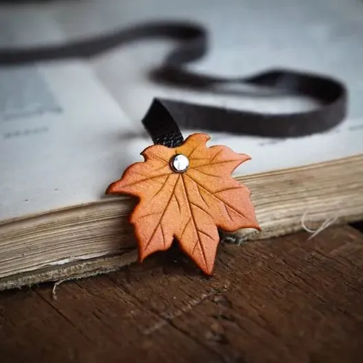 Handmade Leather Leaf Bookmark - Unique Botanical Gift Ideas For A Reader