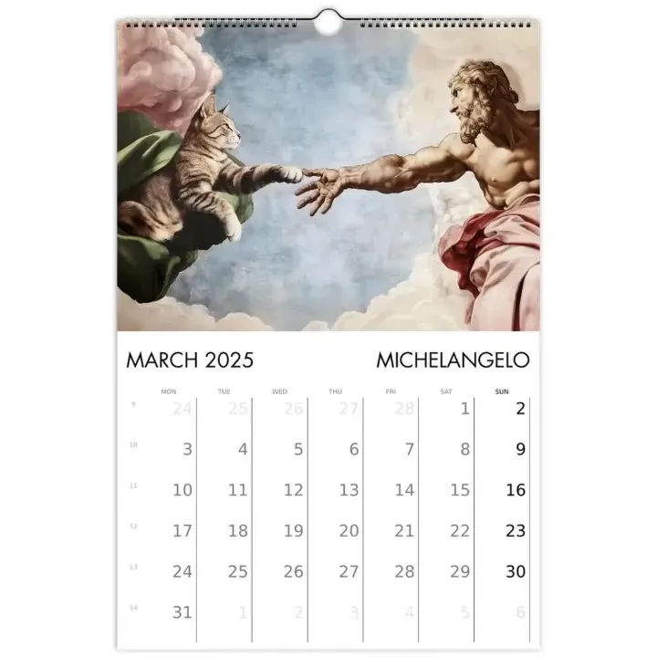 🎨2025 Cats in Art Wall Calendar