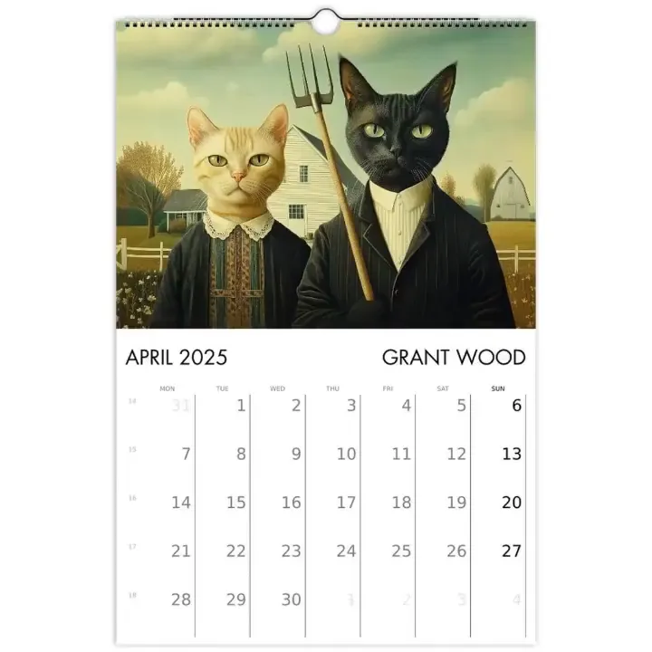 🎨2025 Cats in Art Wall Calendar