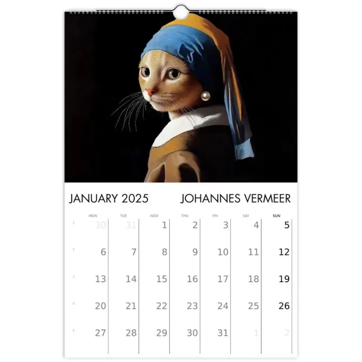 🎨2025 Cats in Art Wall Calendar