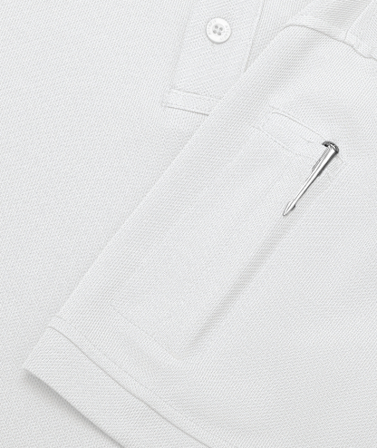 Men's Solid Color Button Up Polo Shirt