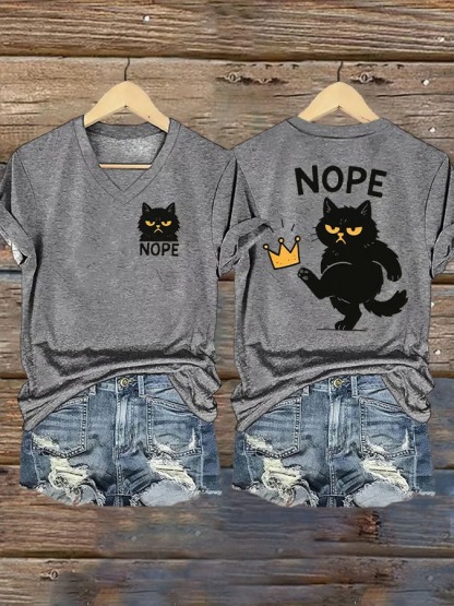 Women's No Kings In America Cat Crown Graphic Tee